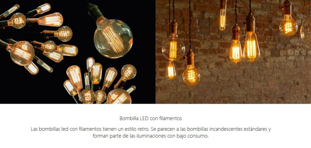 Bombilla Led filamentos: una descripción